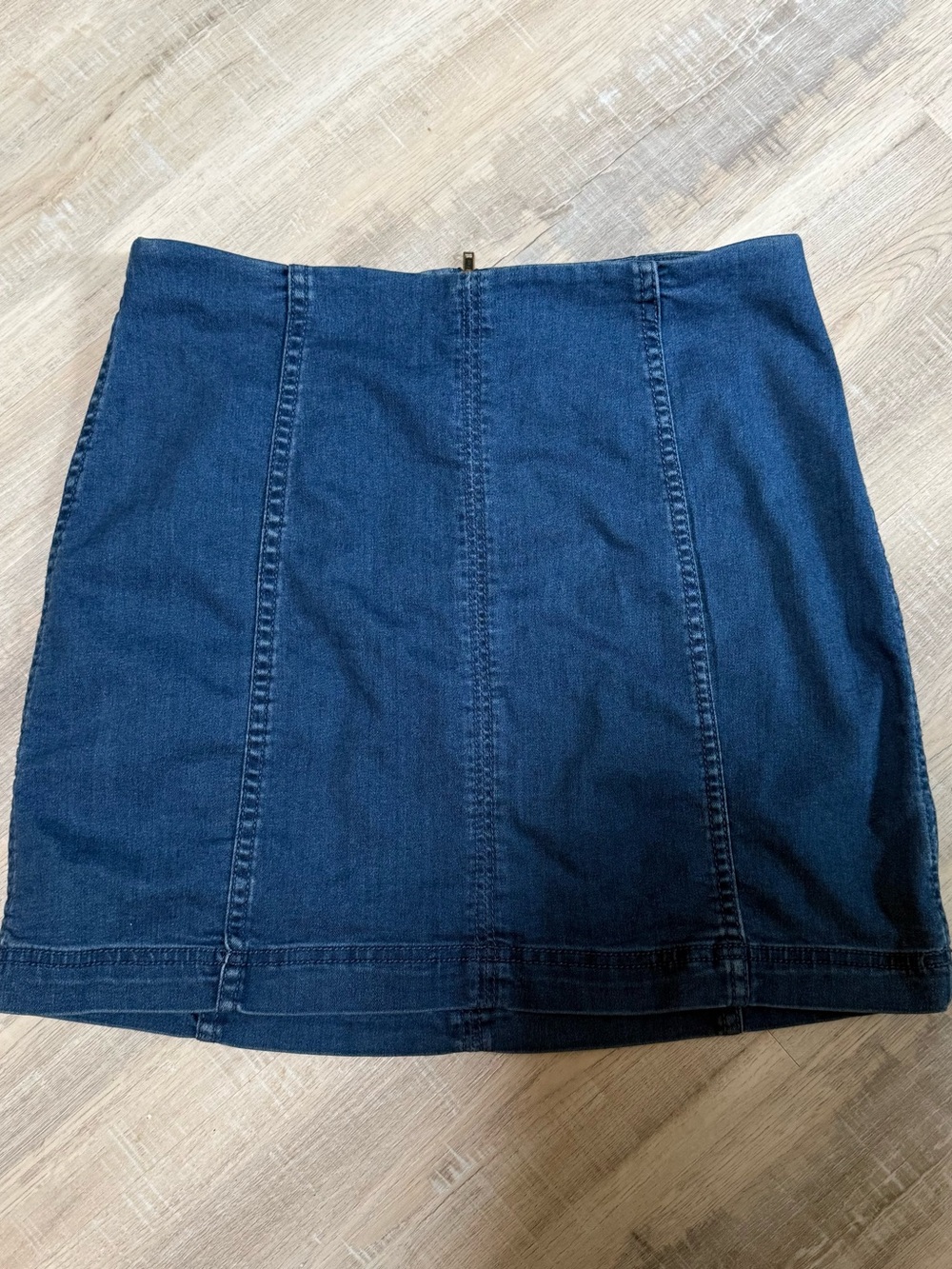 Free People Modern Femme Denim Mini Skirt Nautilus Blue